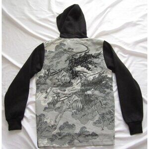 New Rebel Vengeance Embroidered Grim Reaper Skeleton Pullover Hoodie Sz S(NW177)